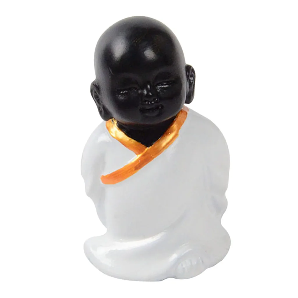 Resin Little Monk Figurine Small Buddha Statue Home Desk Housewarming Gifts
