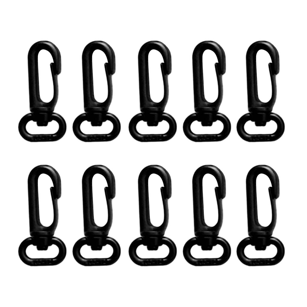 10Pcs/Set Durable Plastic Swivel Spring Snap Hook Clip for 12mm Webbing