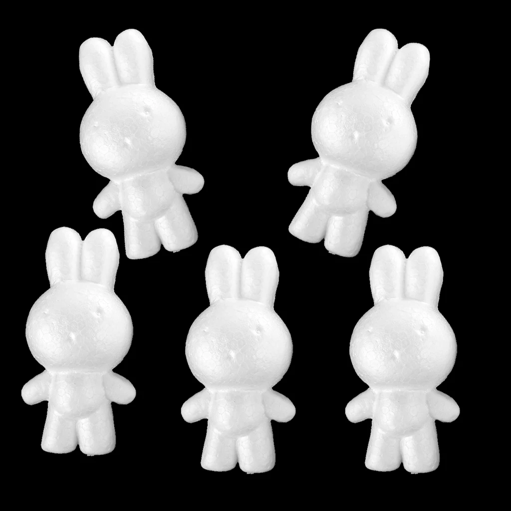 MagiDeal 5pcs/Lot Cone/Doll/Plane/Rabbit Styrofoam Foam Ornaments for Handmade DIY Modelling Crafts Xmas Christmas Trees Decor