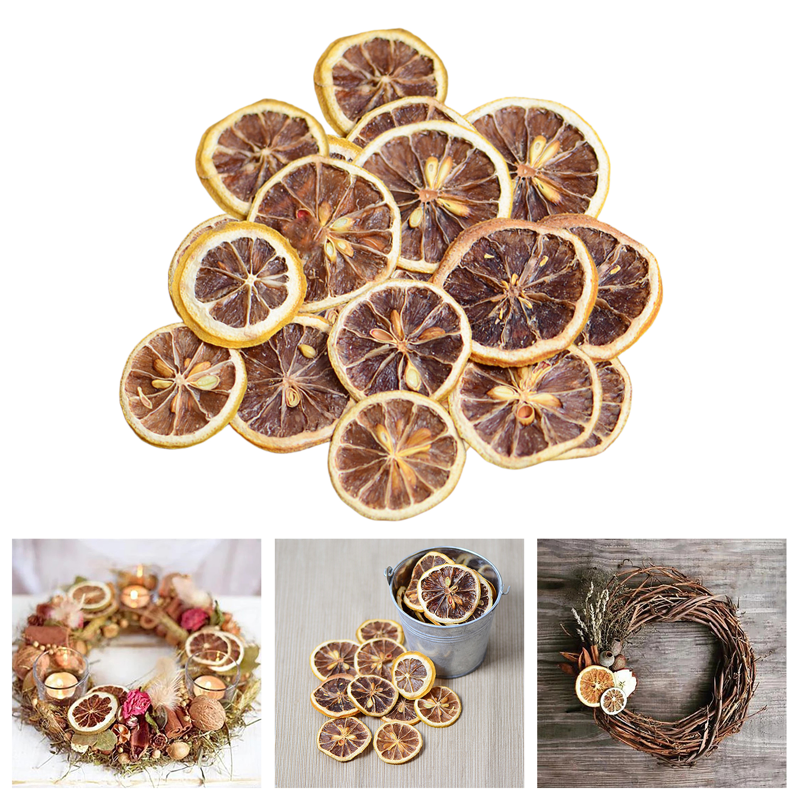 30pcs Real Dried Lemon Slice Floral for DIY Candle Epoxy Resin Crafts Tool