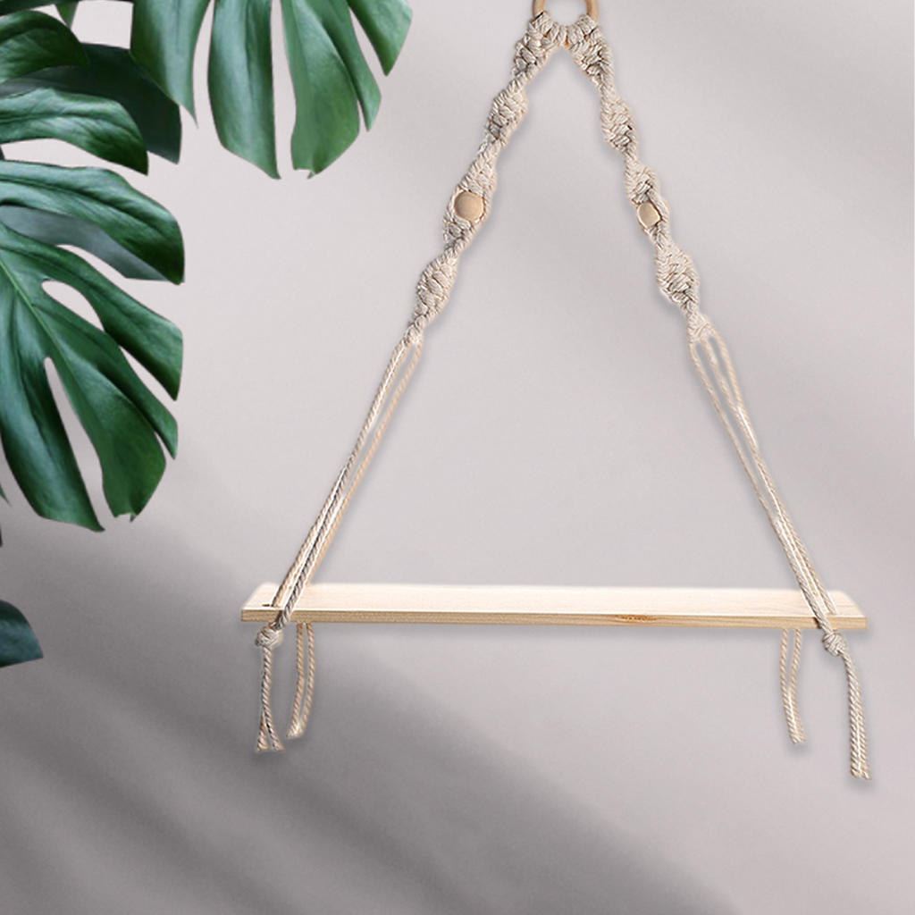 Macrame Wall Hanging Shelf Tassel Decor Woven Wall Hanging Board Shelves for Home Bedroom Living Room Cake Stand
