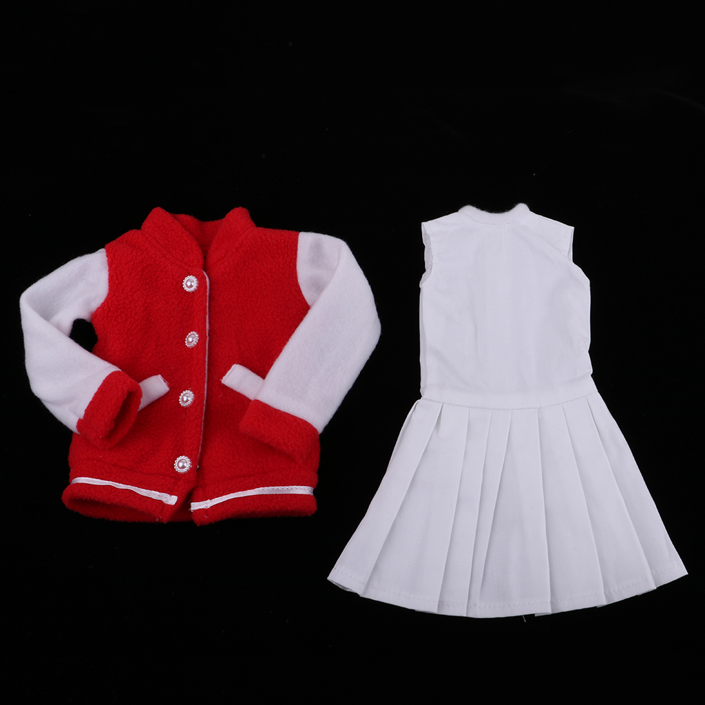 1/3 Handmade Red Baseball Uniform with Dress Set Casual Outfits for BJD Doll