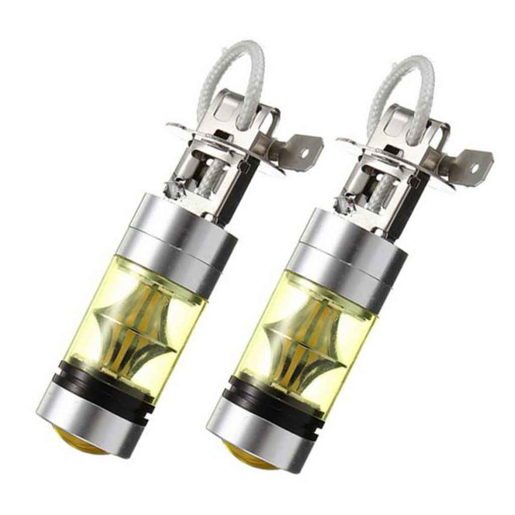 2PCS   100W 2323 LED 4300K YELLOW Projector Fog Driving Light Bulbs