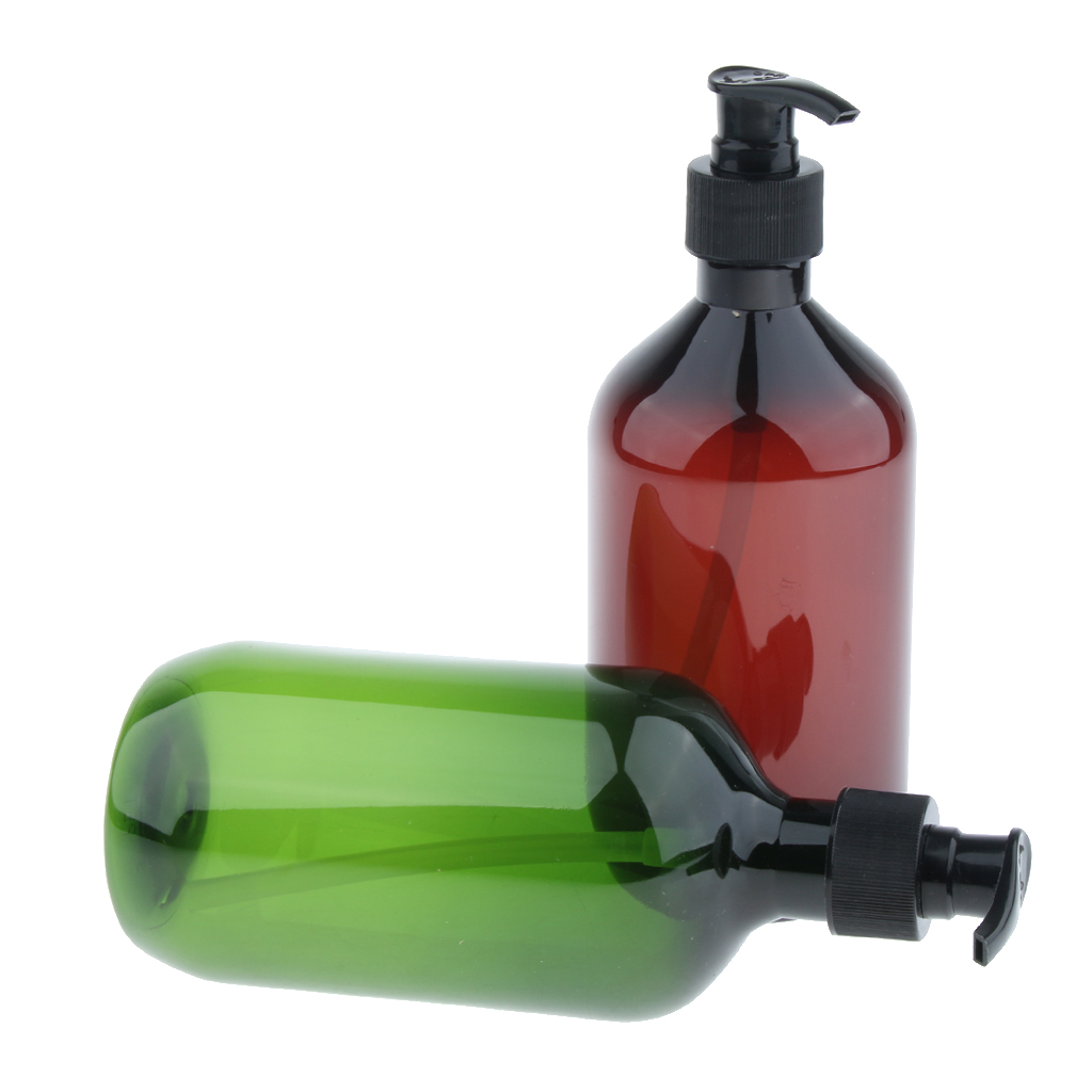 2 Pieces 500ml Refillable Pump Bottle Empty Shampoo Dispensing Container