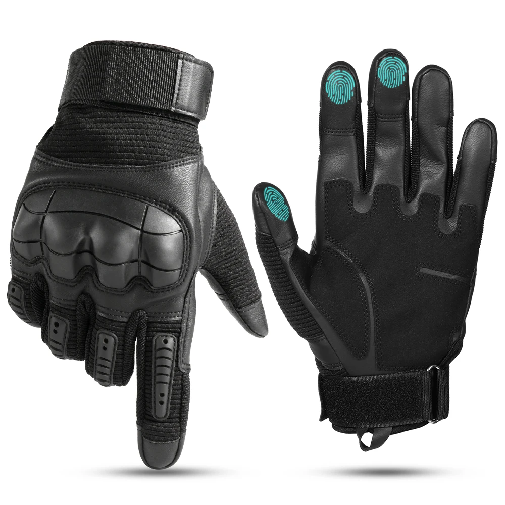 Touch Screen Tactical PU Leather Gloves