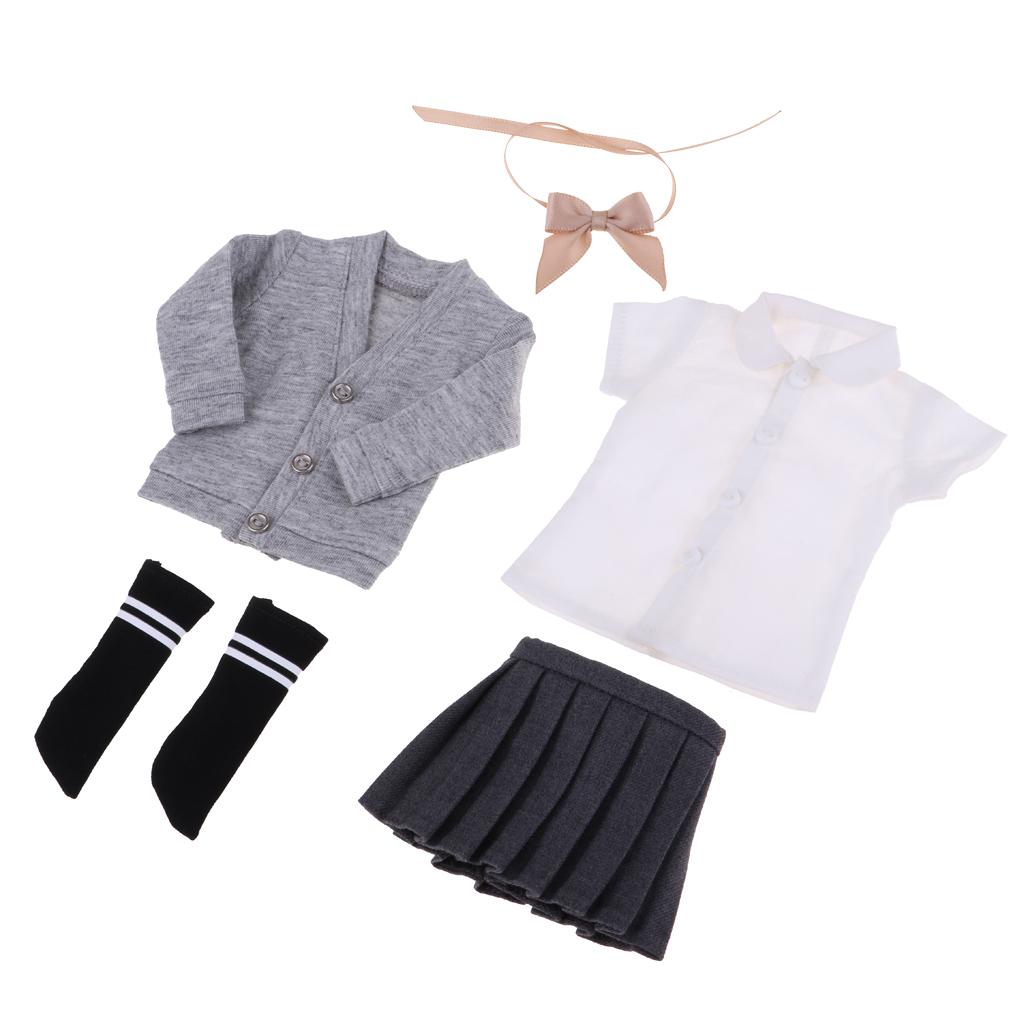 Adorable College Style Shool Uniform For 1/6 BJD Dolls（Full Set）