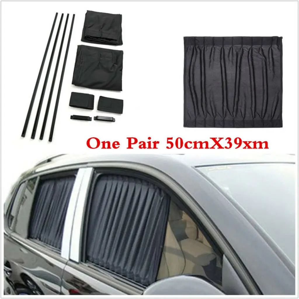 2x Car Window Curtains Vehicles SUV UV Block Sun Shade Baby Sleeping Shield