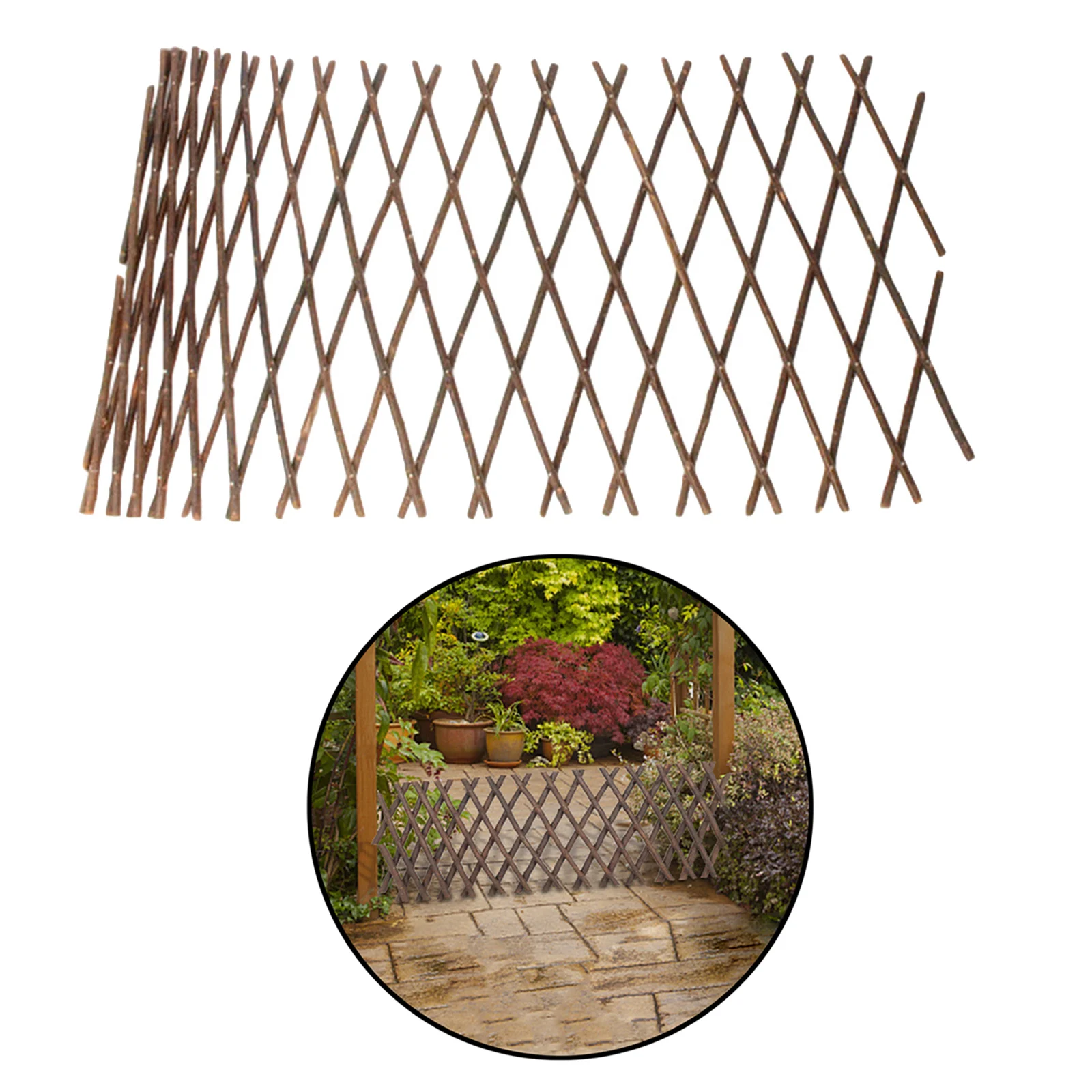 Outdoor Garden Expandable Trellis Bamboo Lattice Fence for Climbing Plants, Vine, Ivy, Size Ajdustable