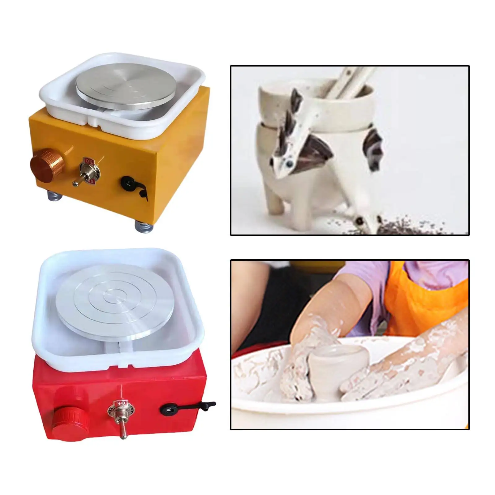 Mini Electric Pottery Wheel Clay Forming Turntable Tray Tool Art Craft Ceramic Trimming Wheel DIY Machine for Beginner Home Use