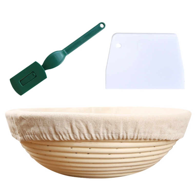 Kit Démarrage Pain : 2 Corbeilles En Coton (23 Cm Rond, 25 Cm Ovale) + Pot Fermentation 730 Ml