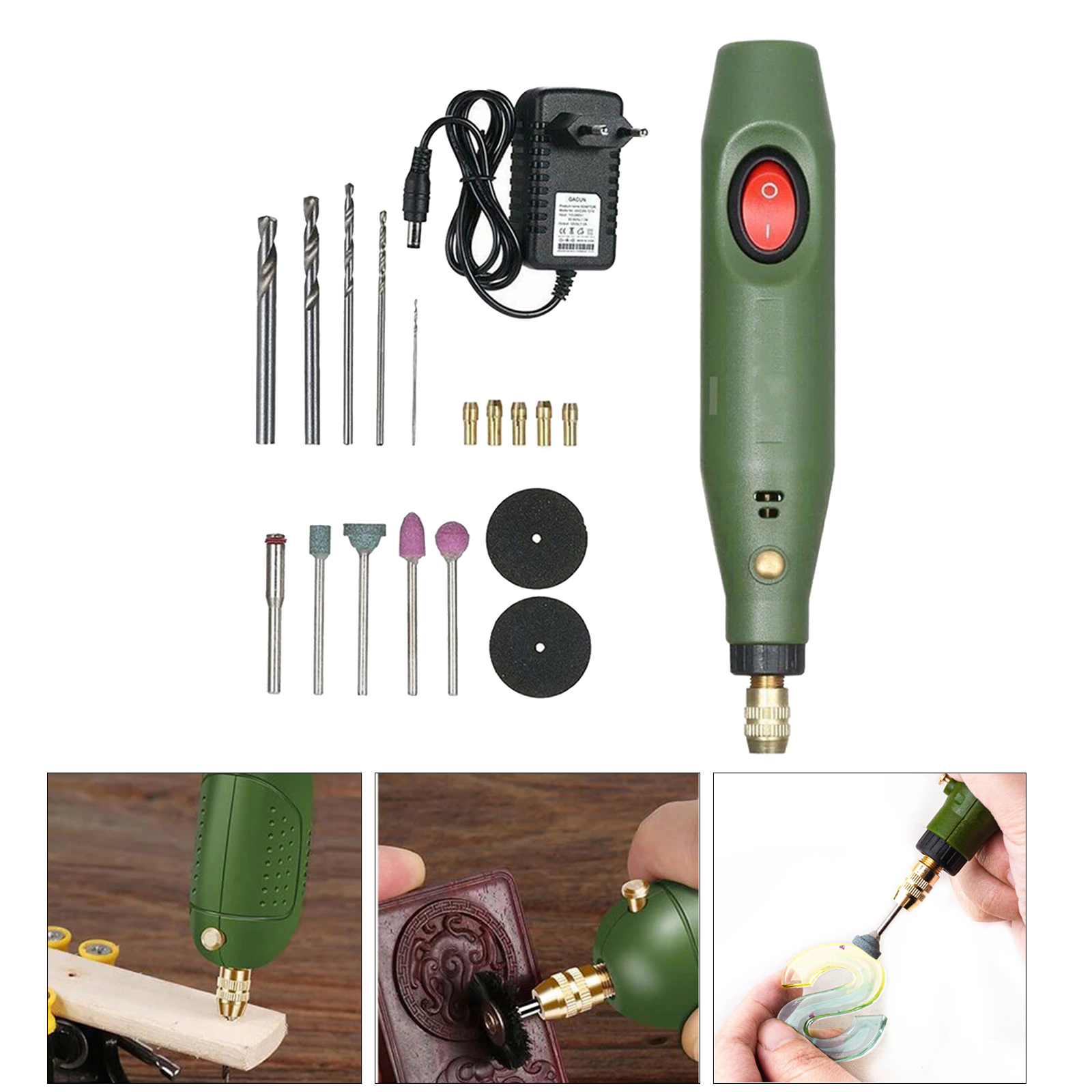 Mini Electric Rotary Tool Kit Grinding Pen for Polishing Cutting Cleaning Jewelry Making Epoxy Resin EU plug