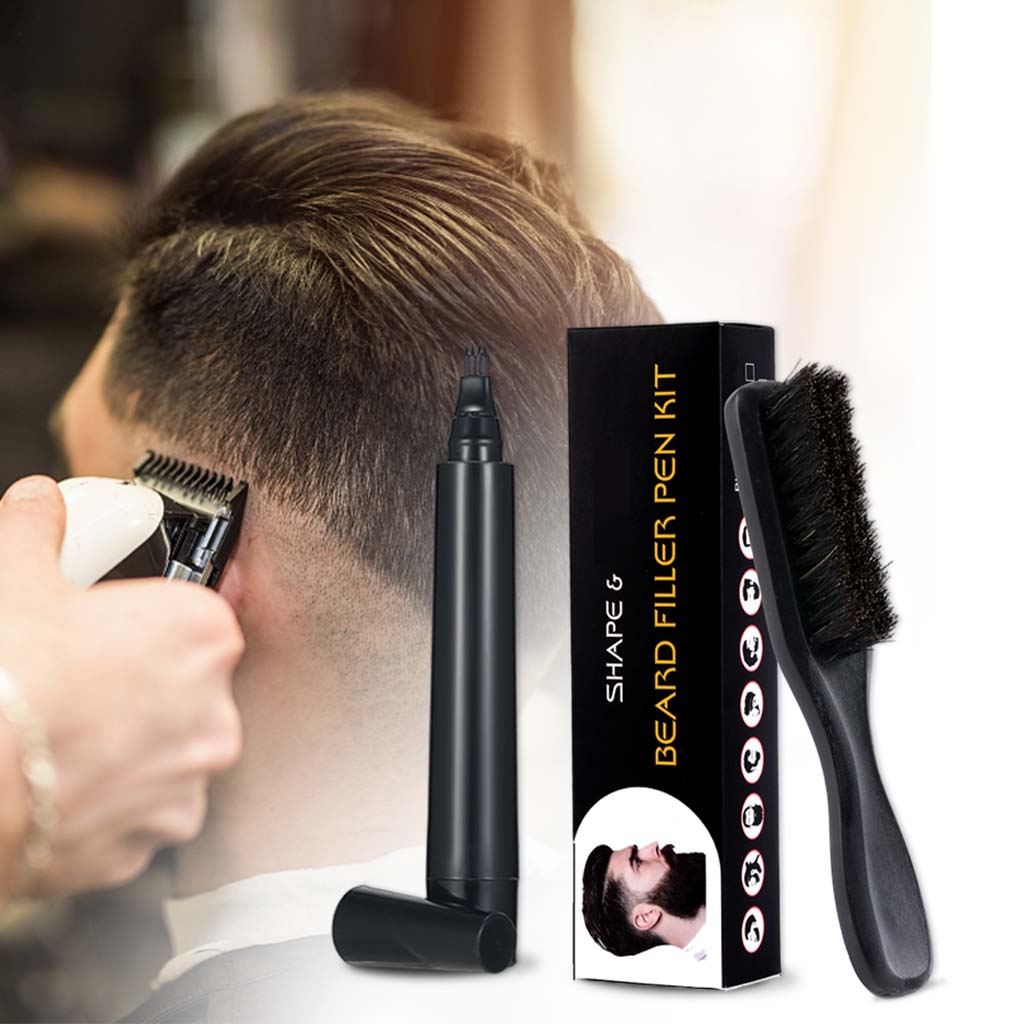 Mens Beard Pencil Filler Kit Beard Brush Filling Pen Moustache Coloring
