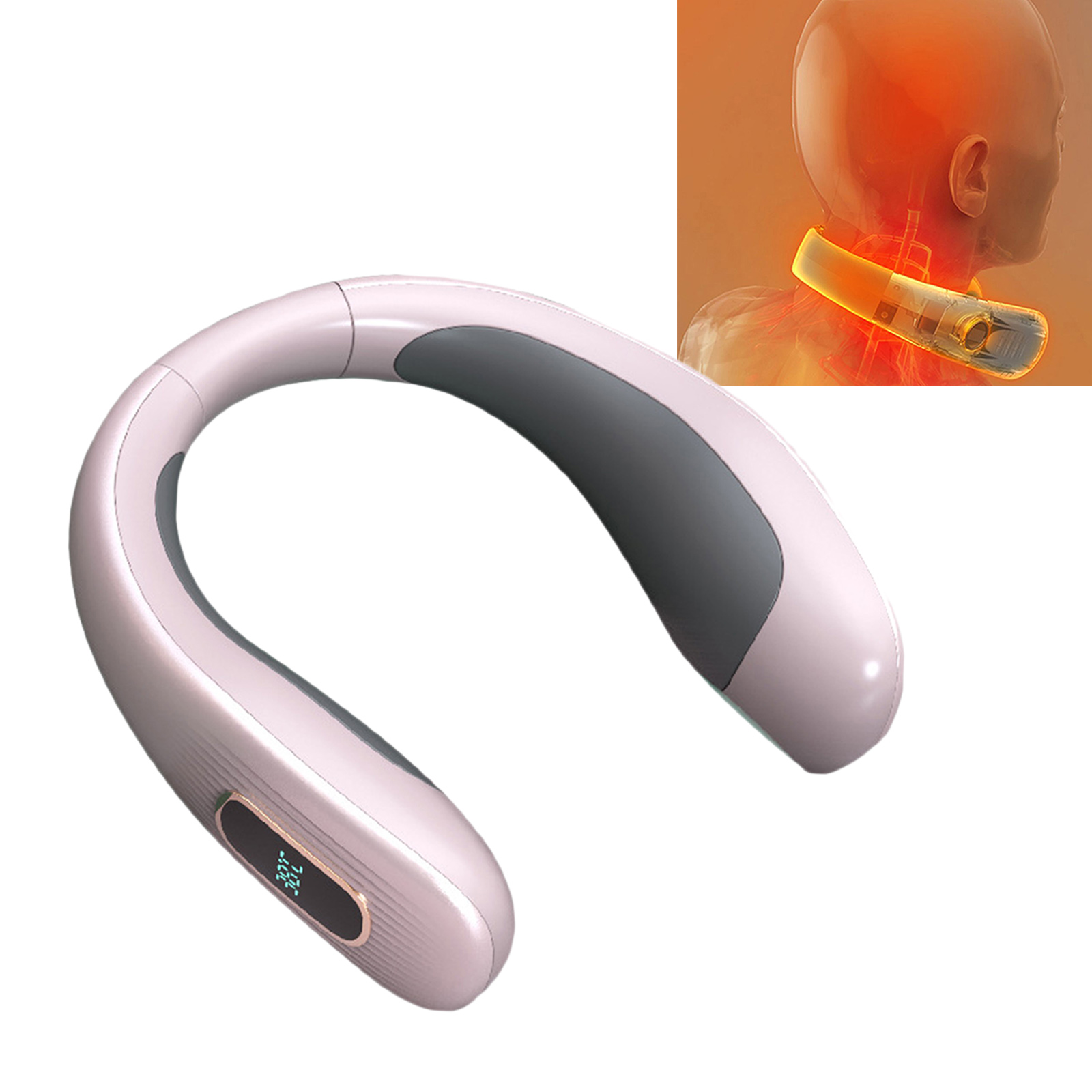 USB Rechargeable Hanging Neck Warmer Electric Heater, Digital Display, Adjustable Heat for Women Men