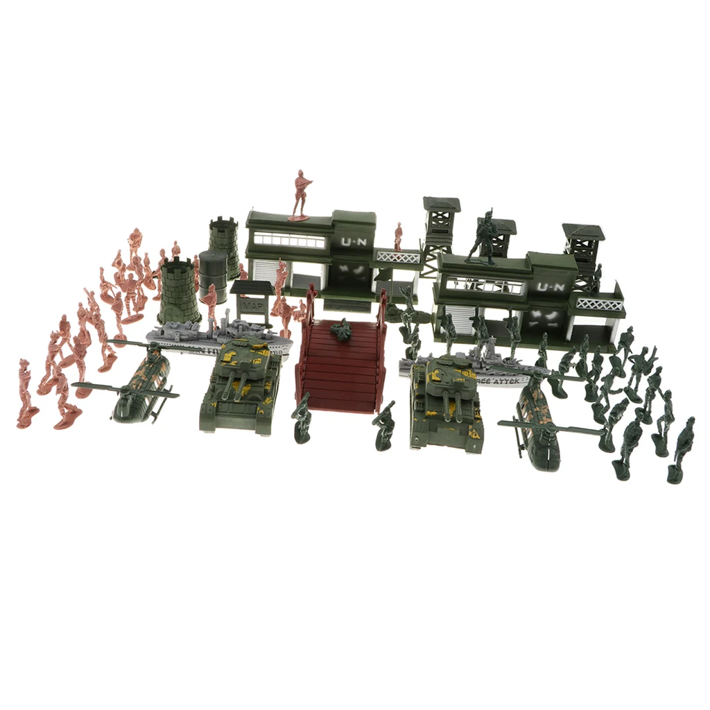 130 pcs plastic   toys soldiers figures army toys with other accessories
