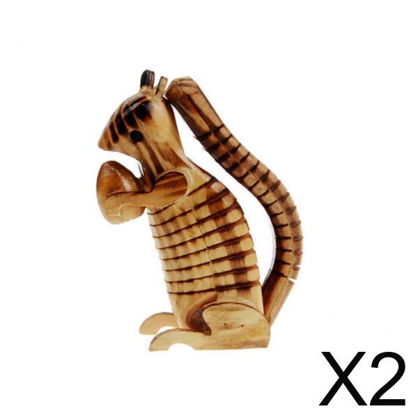 2xWooden Swing Squirrel Shapes Woodcraft Kids Toy Home Decor Gift