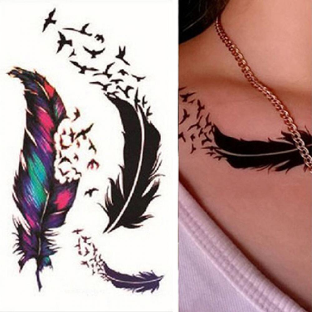 Best of Waterproof Temporary Tattoo Sticker Bird Wind Goosey Feather Tattoos Lip Print Body Art Arm Fake Sleeve Temporary Tatoo Women Reviews & Tips