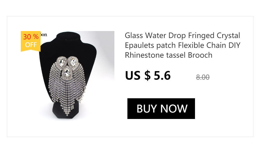 Glas Wasser Tropfen Fransen Kristall Epauletten patch Flexible Kette DIY Strass quaste Brosche Dekoration kleidung Schuhe Zubehör – Detail 4