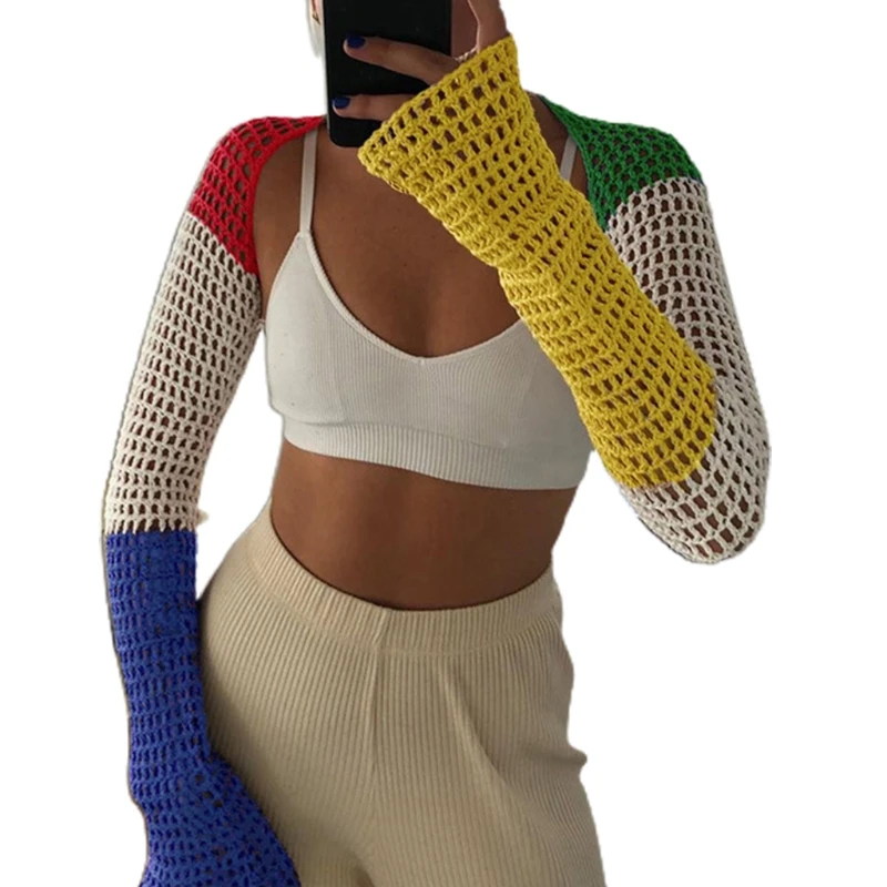 Crochet Shrug Sleeves Sweaters | Crochet Bolero Shrug Cardigan - Women Long  Sleeve - Aliexpress