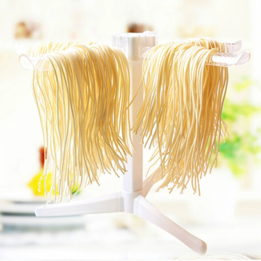 Foldable Pasta Drying Rack -Spaghetti Noodle Dryer Stand for Noodles, Spaghetti Dryer, Pasta Dryer with 5 Bar Handles