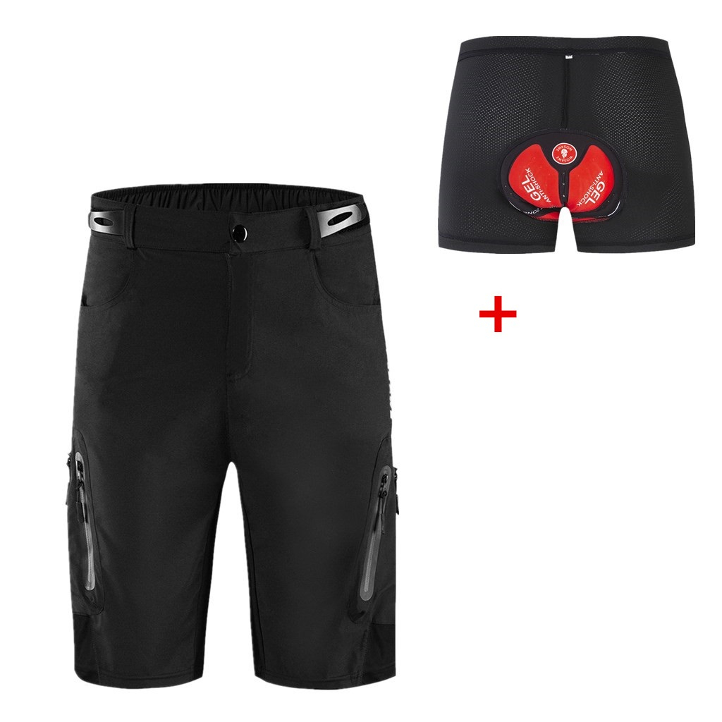 Cycling Loose Fit Shorts Attached Gel Padded Underwear Liner  Shorts