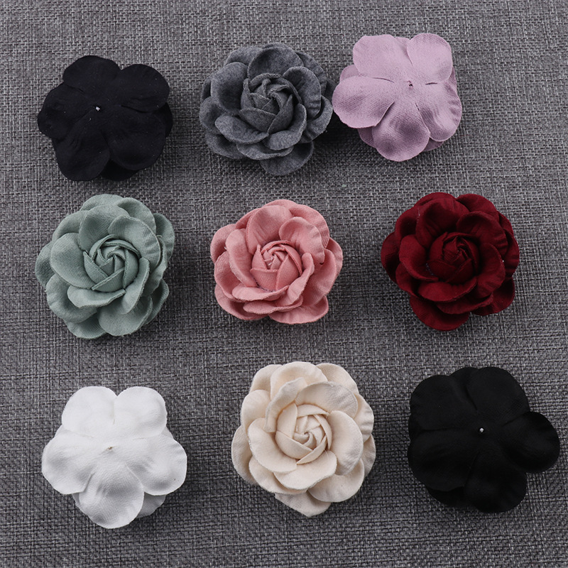 5PC handgemachte Kleidung Pullover Retro langer Abschnitt Ethno-Stil lila einfache Mode Corsage Stoff Blumen-Accessoires Zubehör – Detail 3