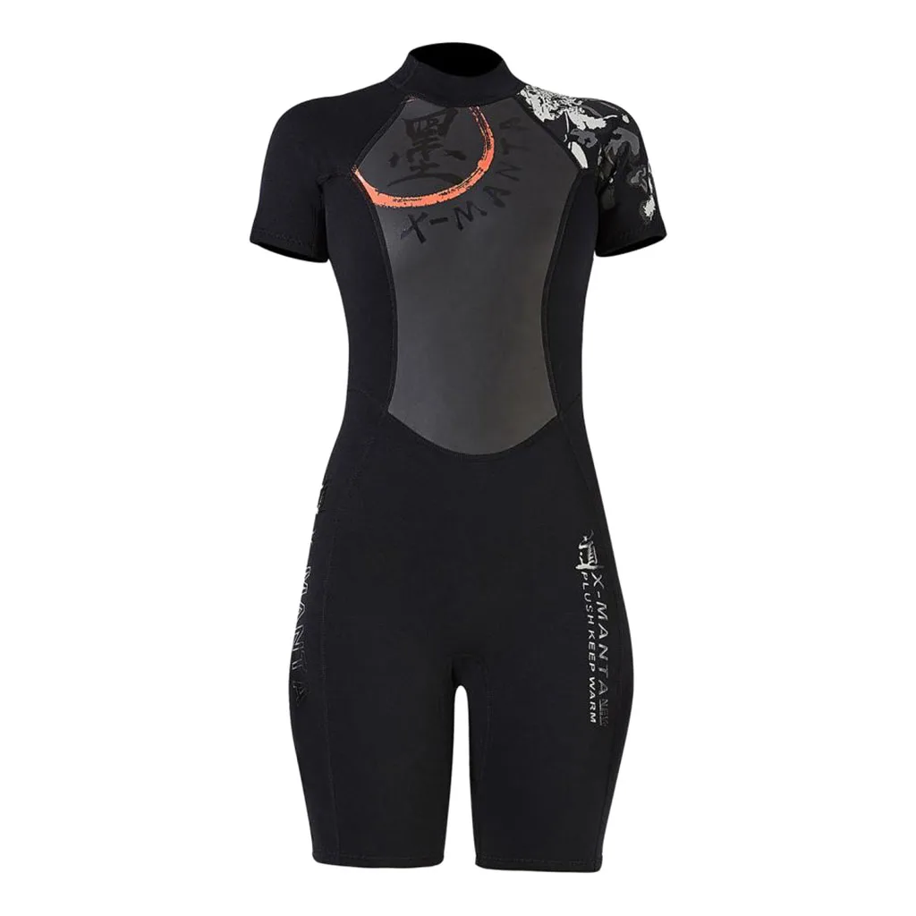 3mm Neoprene Lady Short Sleeve Wetsuit Dive Shorty Suit Snorkeling Full Suit