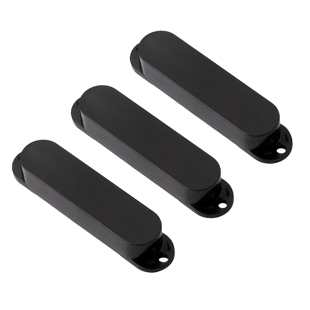 3 Pieces Sealed Closed Single Coil Pickup Cover Black For Electric Guitar Accessories