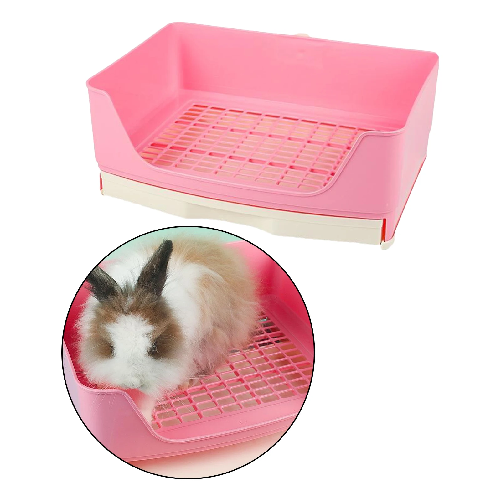 Pet Small Rat Toilet Square Potty Trainer Corner Litter Bedding Box Pet Pan for Small Animal/Rabbit/Guinea Pig Galesaur Ferret
