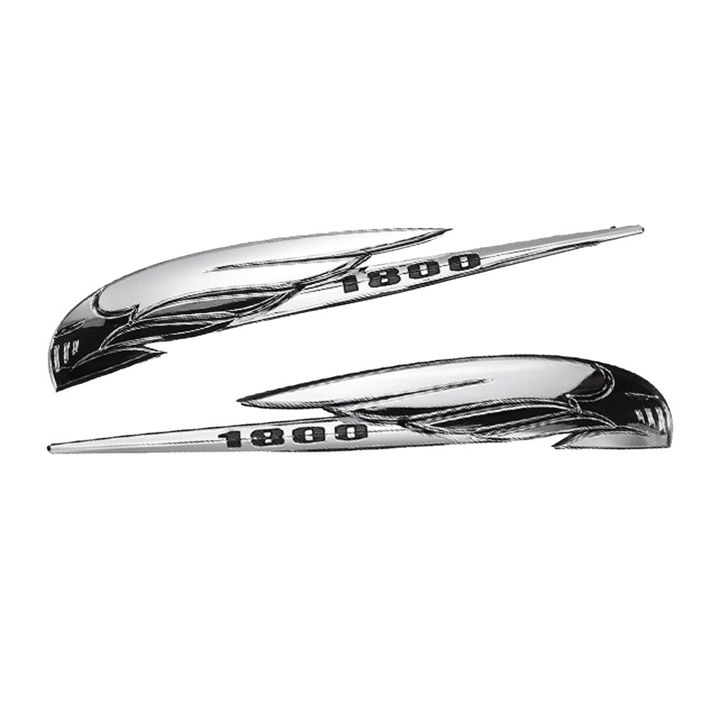 2 Pieces Silver 3D Emblem Decals Retro Fairing Stickers for Honda VTX1800