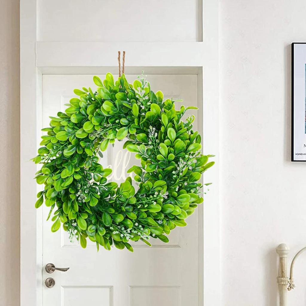 Boxwood Small Garland Artificial Green Leaves Holiday Festival Door ing Garland Party Decoration Wall Window