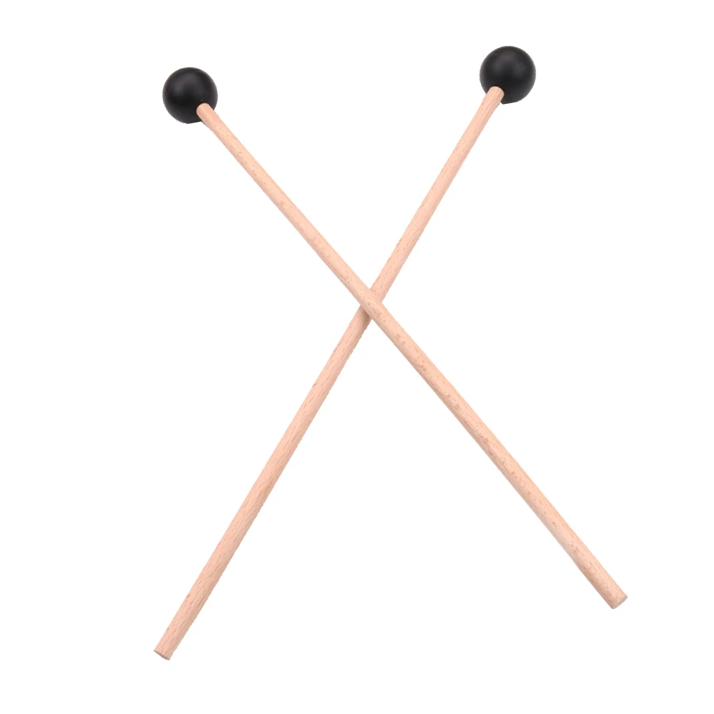 Pack of 2 Maple Marimba Mallets Rubber Hammer 365mm for Adults Beginners Kids