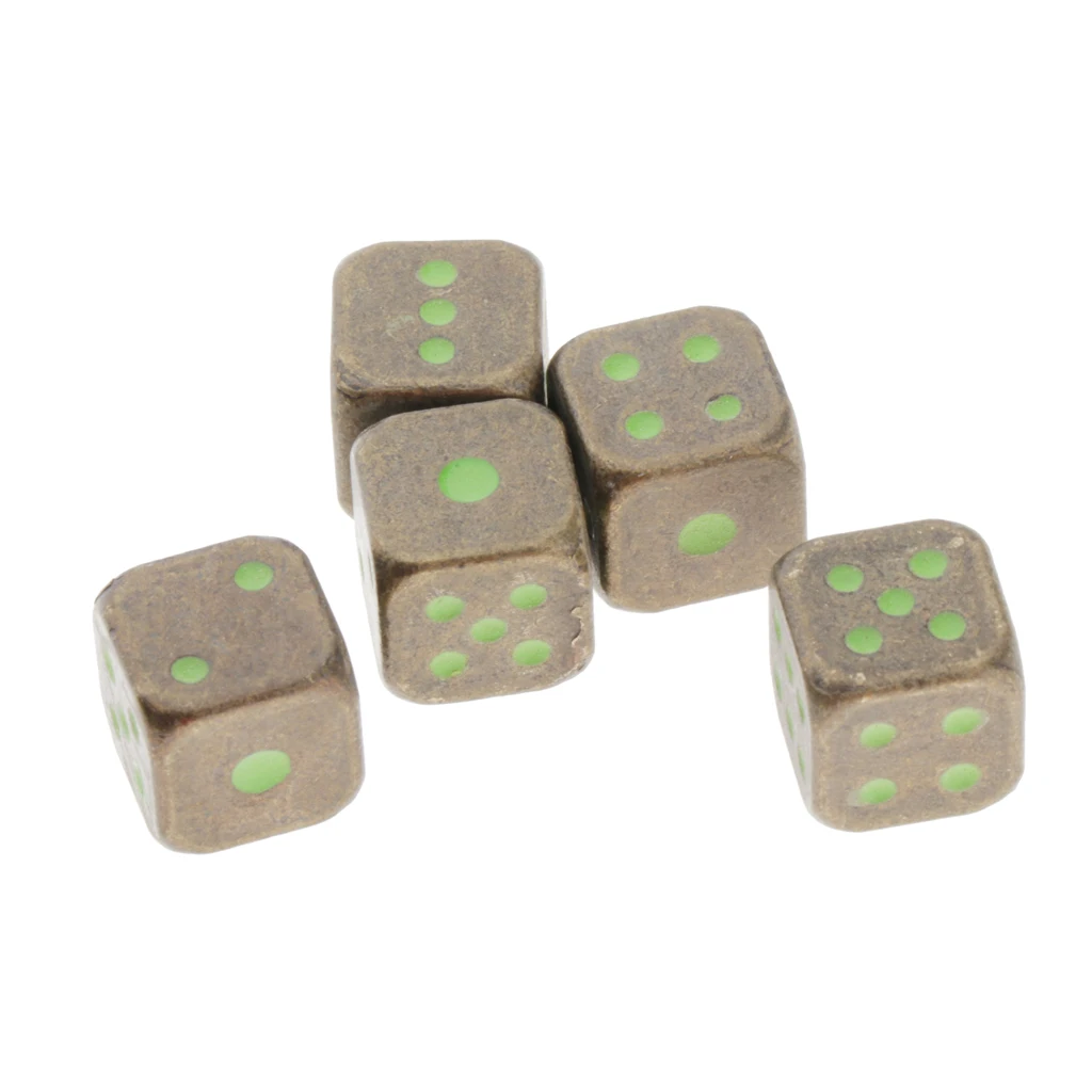 5 Pieces Bulk 8mm 6-Sided Round Corner Game Dice Glowing Dice for Board Games