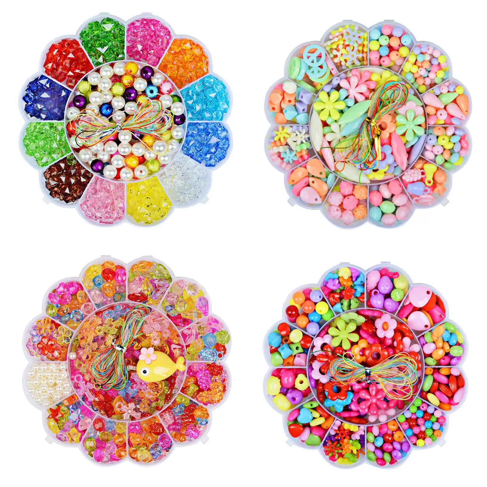1 Box Beads Colorful Beads Crafts Necklaces DIY Making Kit Beads for Jewelry Making for Friendship Toddlers Girls Teen Kids