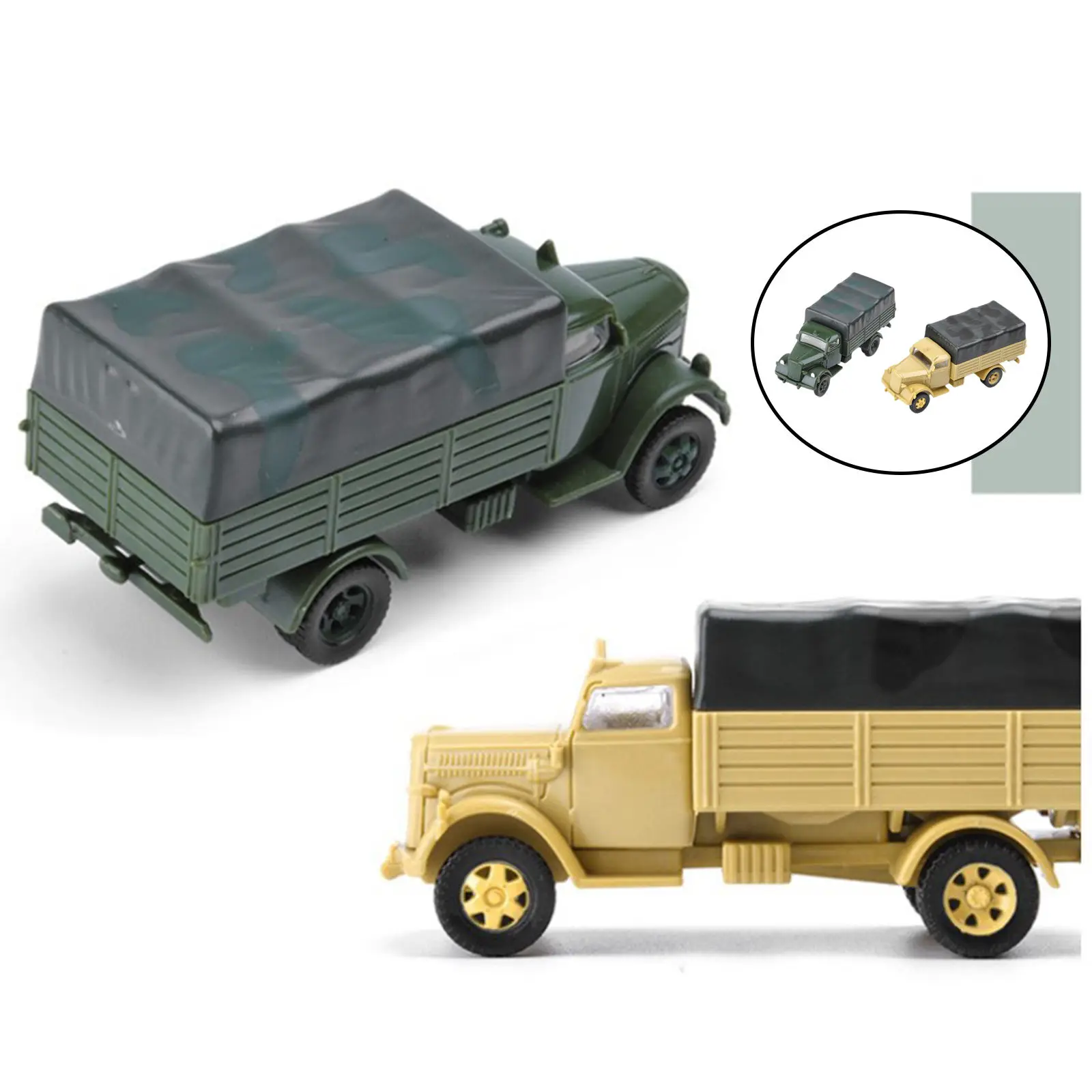Set of 2 1:72 4D Assemble Truck Plastic Building Kit Educational Toy Simulation Chariot 80 Wheeled Collectibles Armored Vehicle