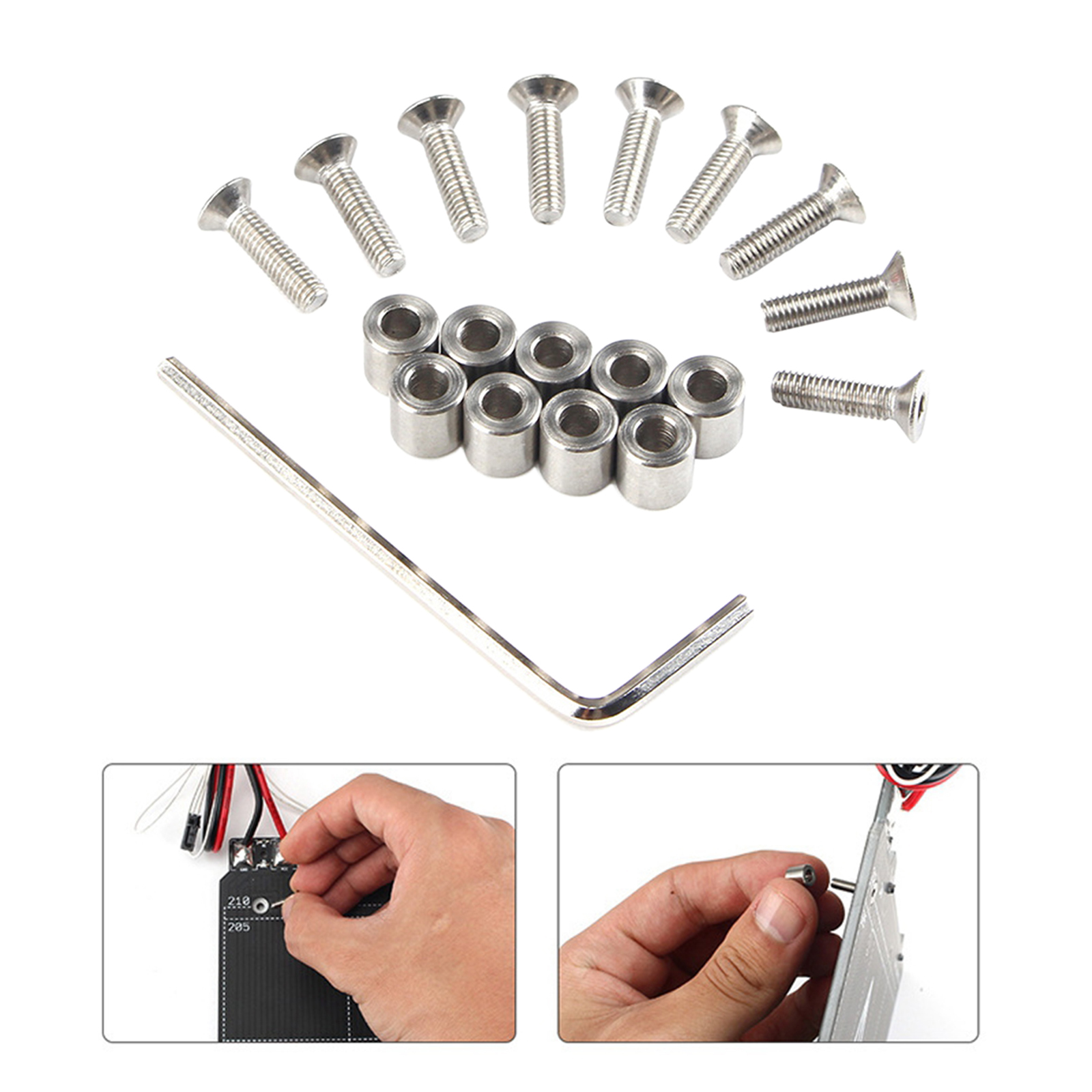 1Set Y-axis Support Plate Screws Washers Wrench Suit for Prusa i3 mk3 Accessories Made of Premium Quality Materials