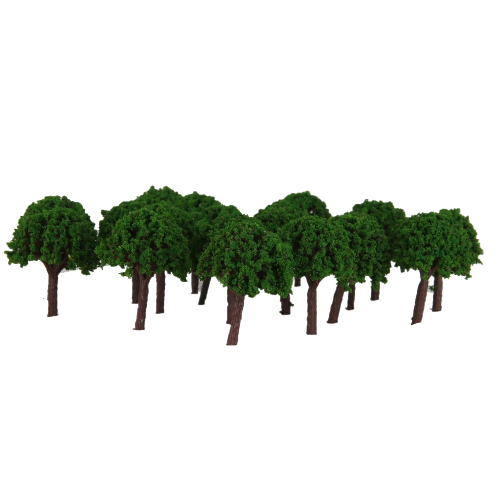 50pcs 1: 500 Model Railways Landscaping Train Model Model Trees-Green