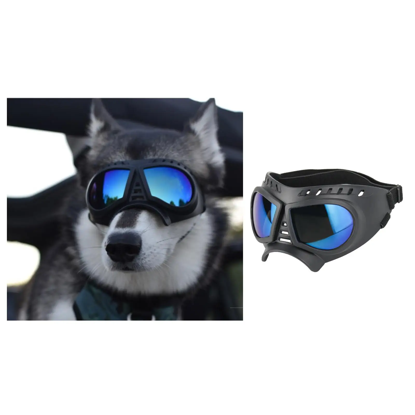 Dog Goggles Adjustable Sunglasses Costume Anti-Fog Portable Eye Wear Eye Protection for Outdoor Medium Small Dog Skiing Travel