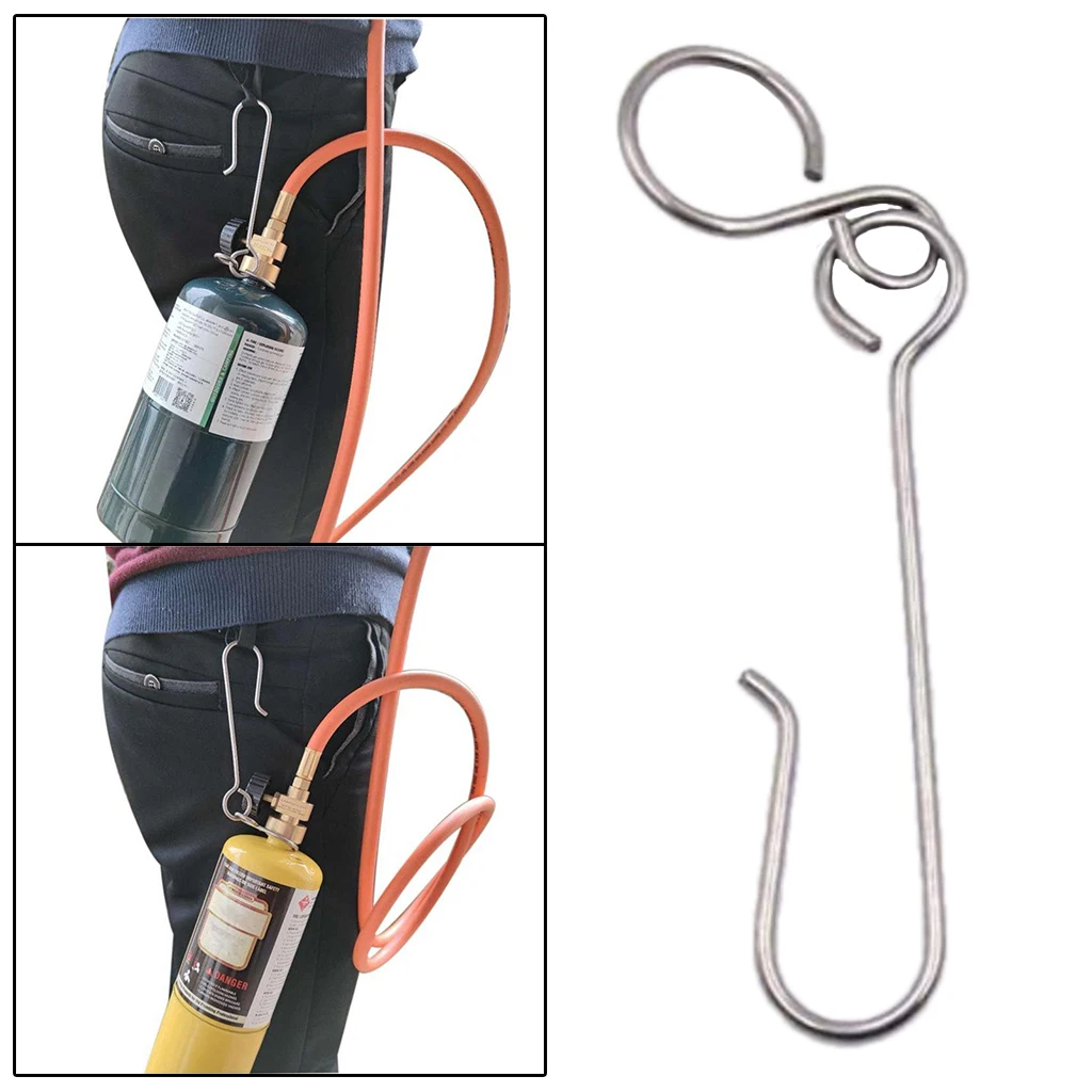 Stainless Steel Welding Gas Bottle Belt Hook Hand MAPP Propane Bottle Clip