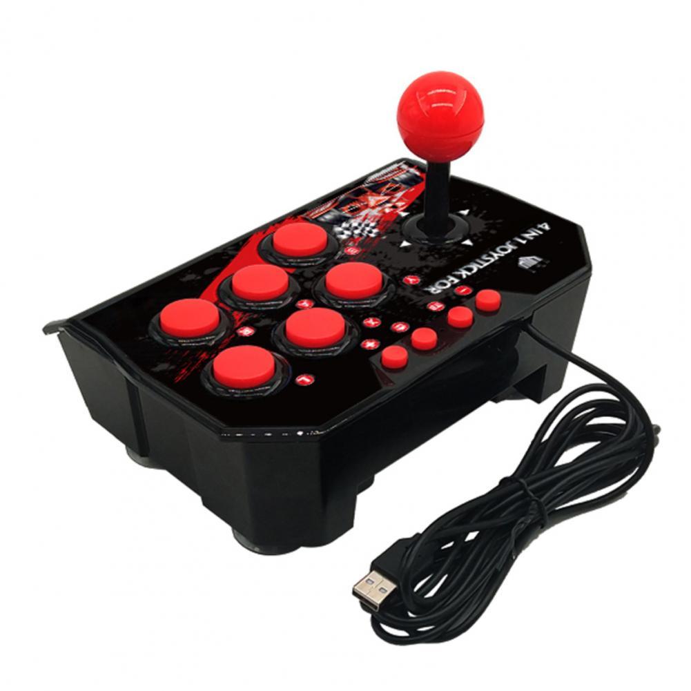 jogo com fio joystick plug play usb luta vara gamepad controlador compatível com botões de função de interruptor