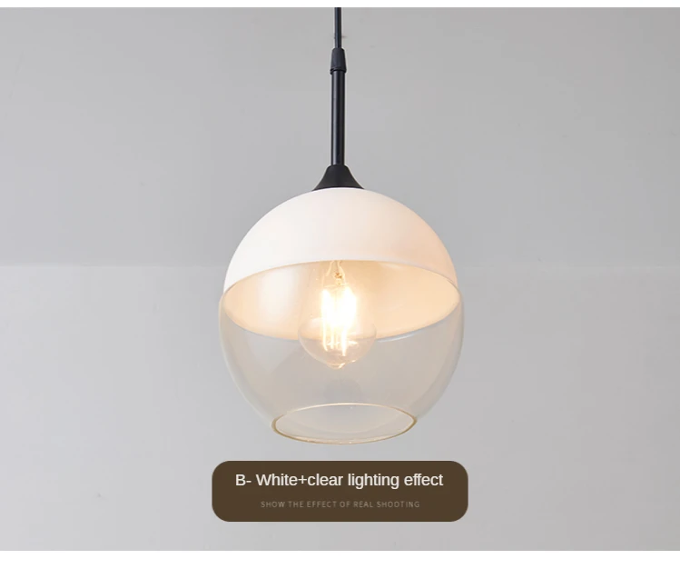 H9077c922f3c44a35a18b62c168cc5981Q Nordic Pendant Lamp Modern Glass Hanging LED Light Fixtures for Restaurant Living Bedroom Indoor Decoration Luminaire Suspension