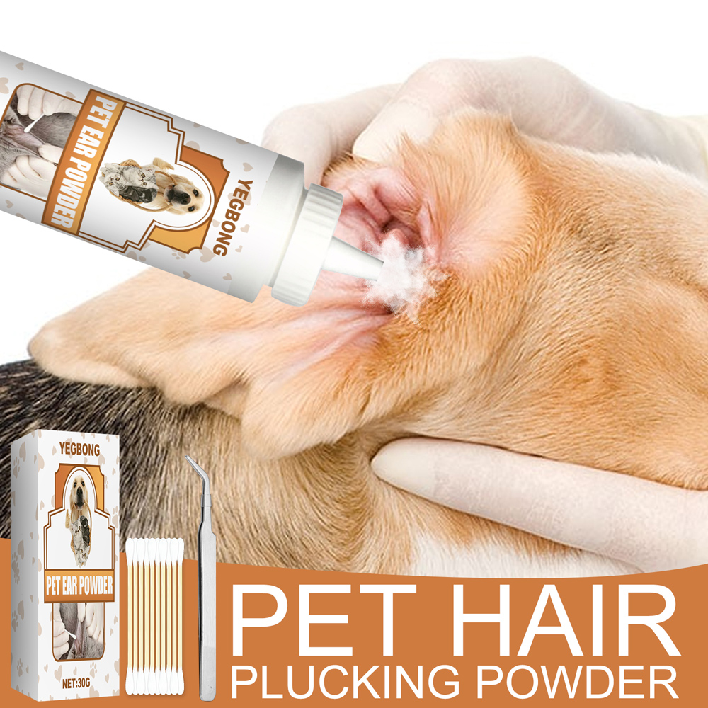 Pet Ear Hair Remover Kit With Tweezer Cotton Swab Pulling Targets Mites Care 【セール