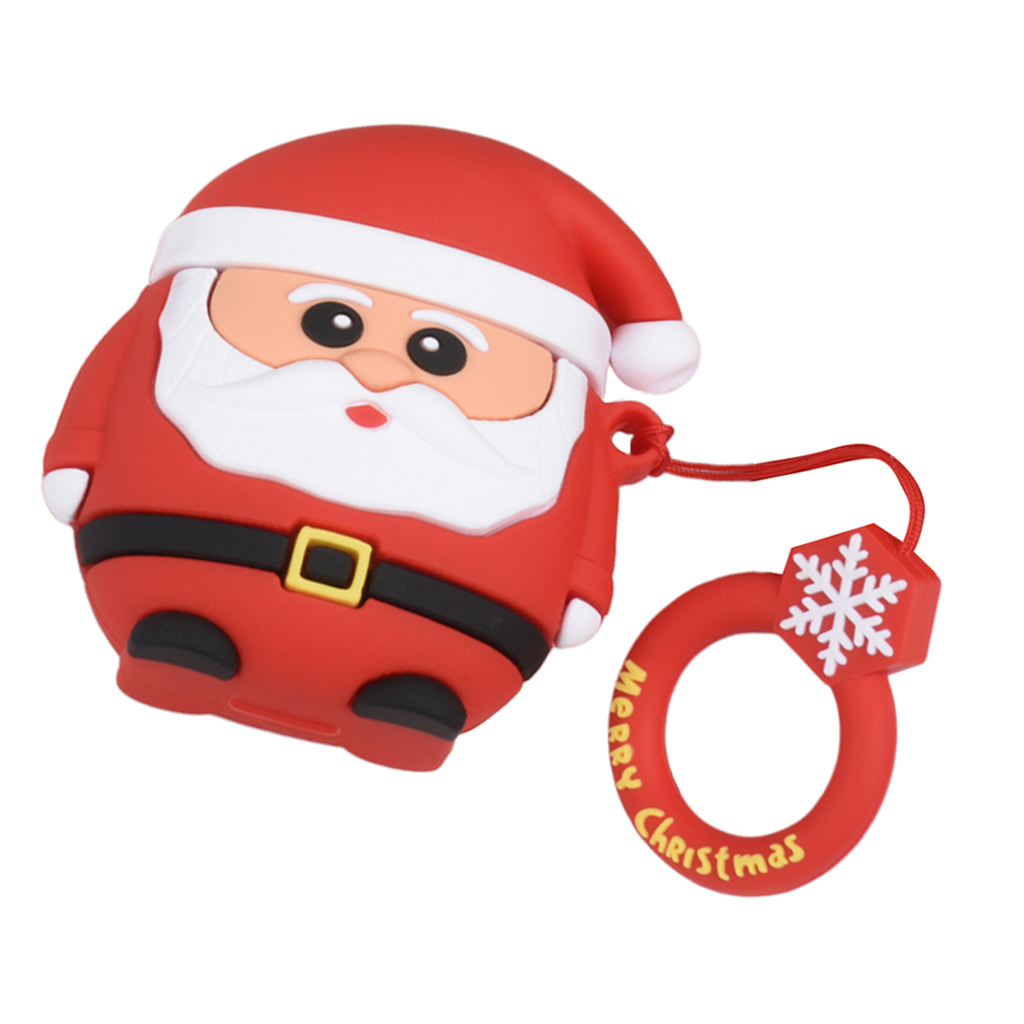 Newest Merry Xmas Gift Silicone Santa Case For Apple  Earphone Cover