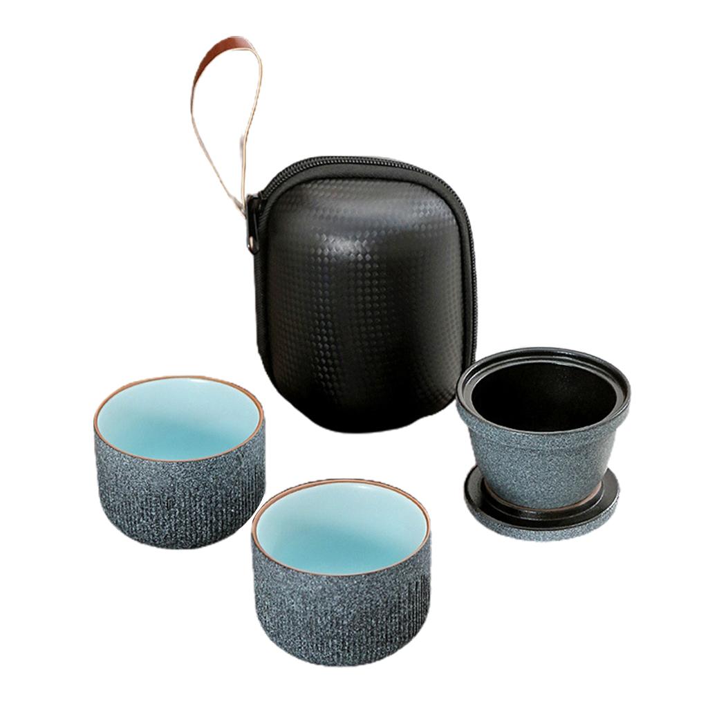 Portable Travel Ceramic Tea Pot Set Ceramic Gongfu Porcelain Tea Infuser Tea Set Travel Tea Set for Office Travel Picnic Adults