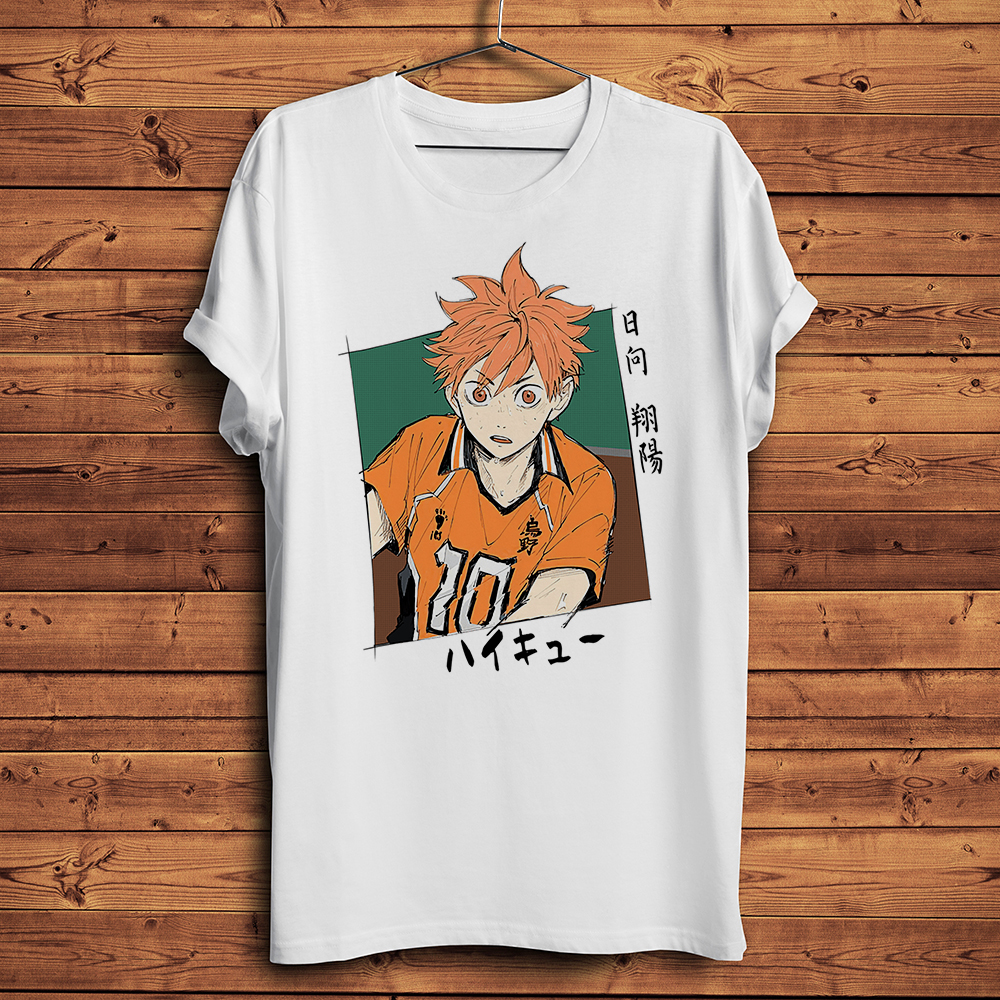 Забавная Мужская футболка Haikyuu Hinata Shoyo с аниме, новинка, белая  Повседневная футболка с коротким рукавом, унисекс, Япония acgn, манга,  уличная одежда, футболка | AliExpress