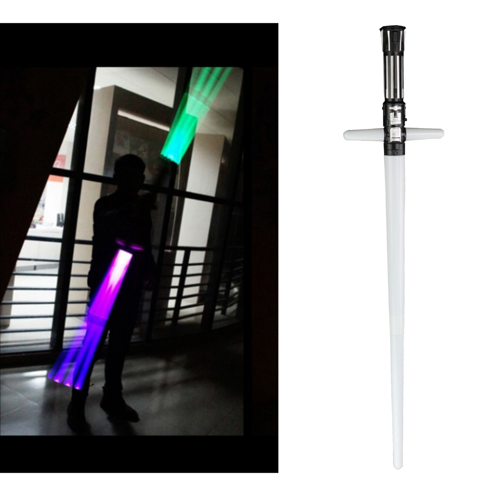 2-in-1 Flashing Lightsaber Roleplay Costume 7 Colors Changing  Presents
