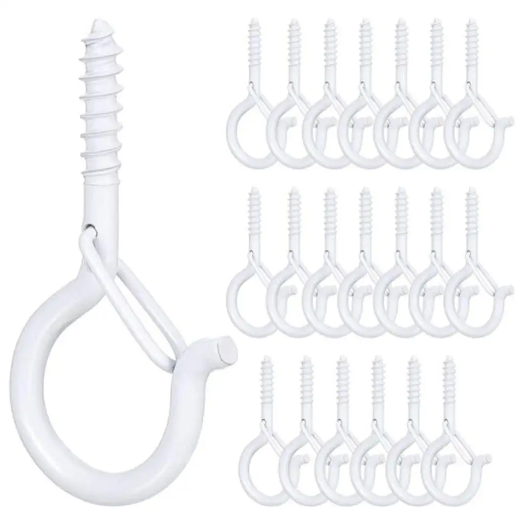 Pack of 20 Ceiling Hooks Safety Buckle Design Durable Suitable for Ceilings