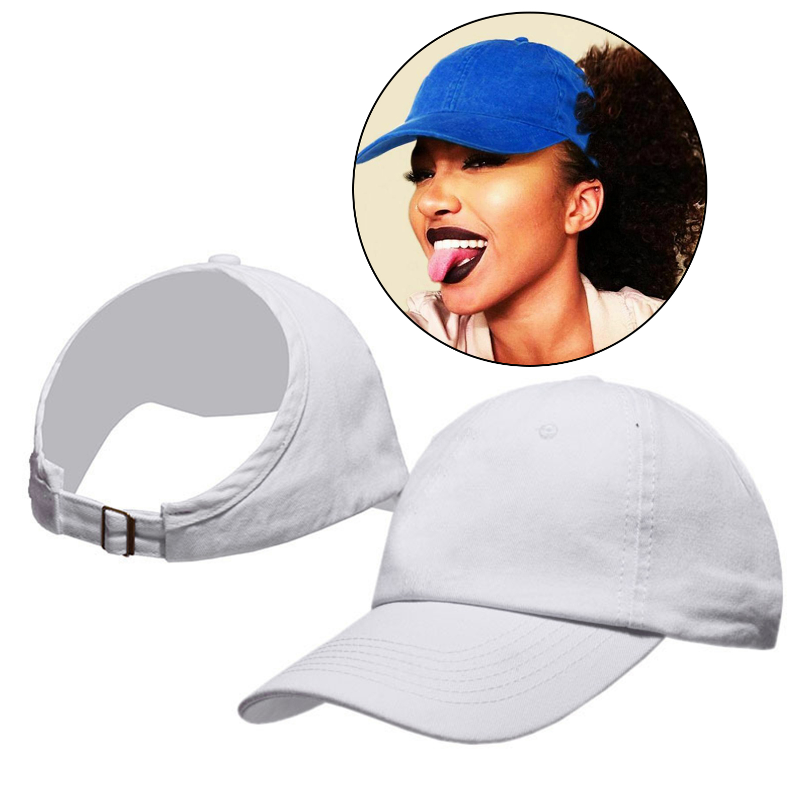 Ponytail Messy Buns Ponycap Adjustable 