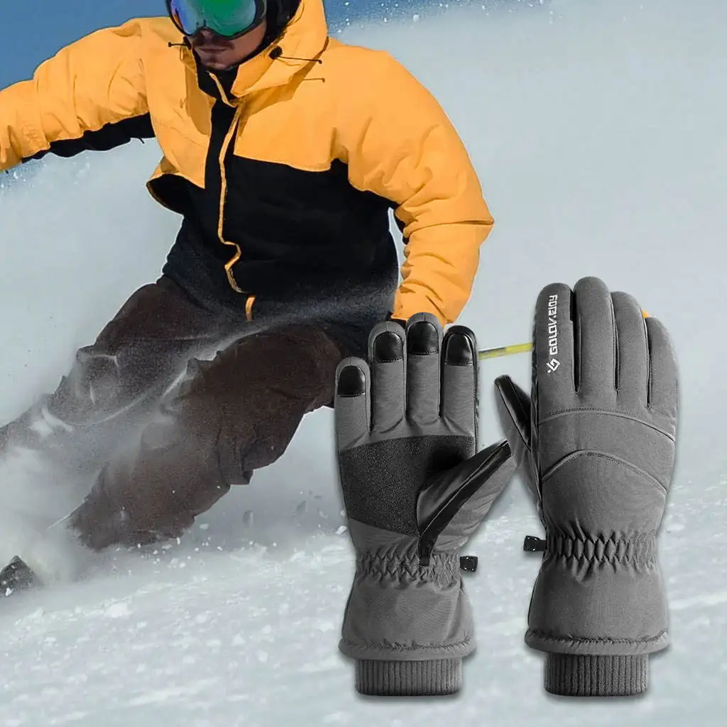 Winter Warm Gloves Touch Screen Waterproof Anti-Slip with Reflective Logo Anti-Wind for Driving Hiking Cycling Skating Skiing