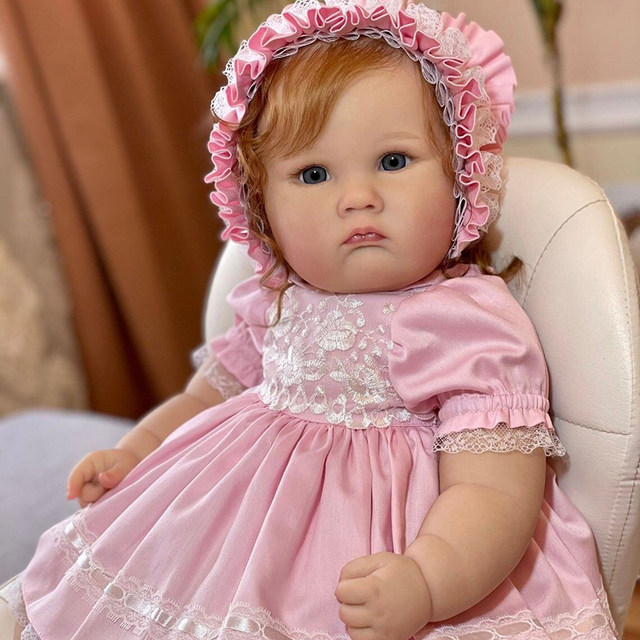 60CM Advanced Hand Paint Reborn Toddler Charlotte Princess Doll with Visible Veins Rooted Brown Long Curly Hair for Baby Gifts AliExpress