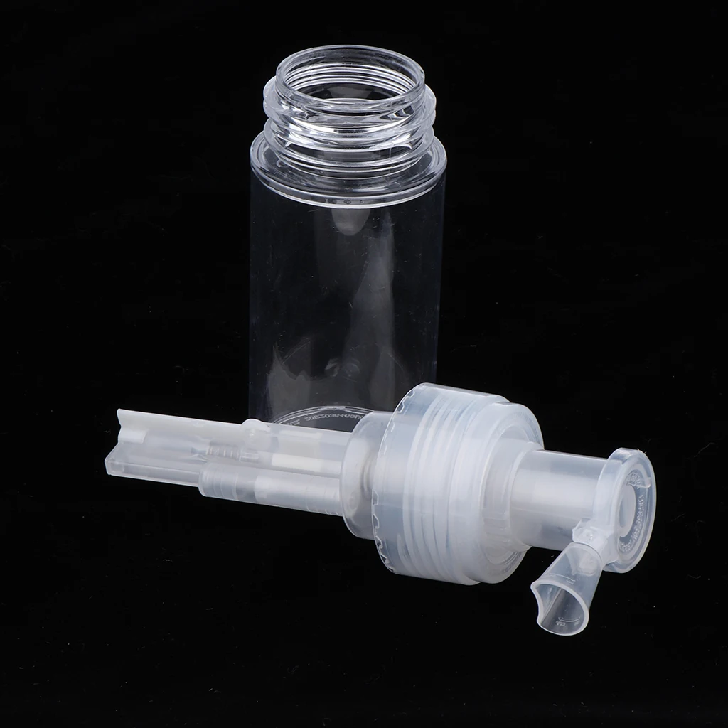 Transparent Clear Powder Spray PET Bottle with Locking Nozzle for Powders